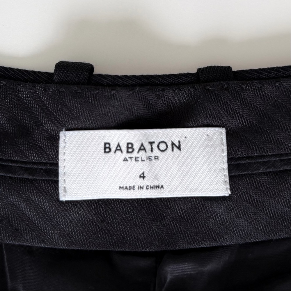Babaton Agency Wool Blend Tailored Trouser Black High Rise Wide Leg Size 4 - Picture 3 of 16